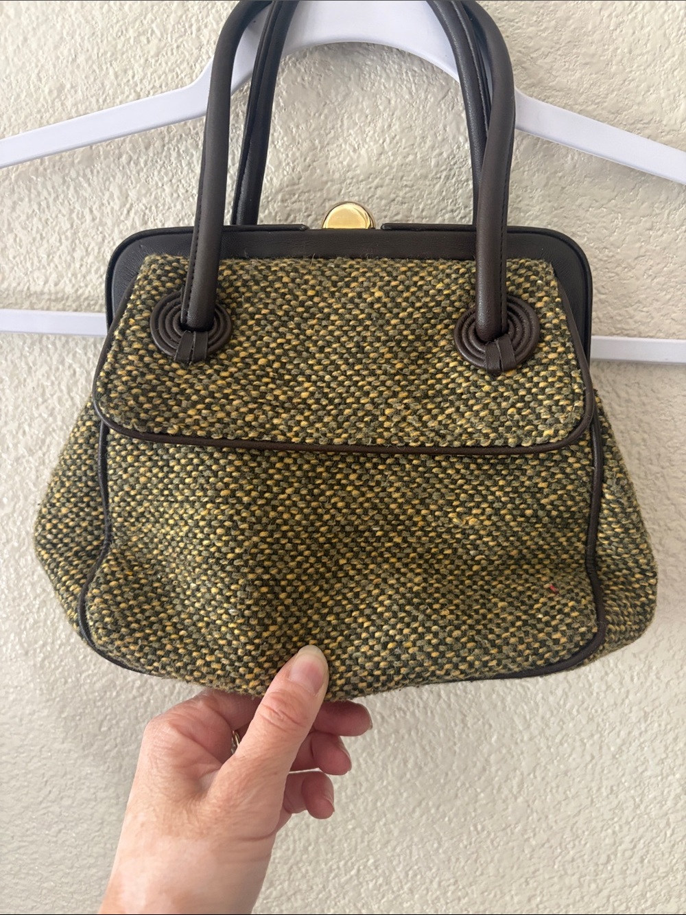 Woven Green-Tone Top-Handle Women's Bag - Picture 5 of 11